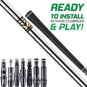 Assembled Apollo Stepless Steel Shaft with Adapter Tip and Grip