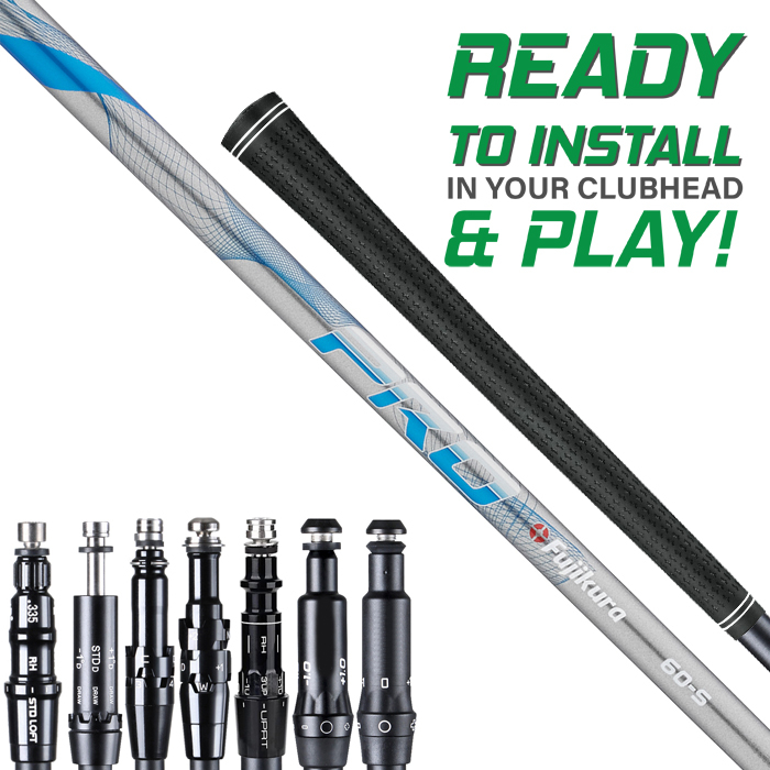 Assembled Fujikura Pro Blue 60 Shaft with Adapter Tip and Grip